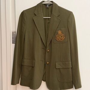Ralph Lauren Olive Blazer with Gold Buttons